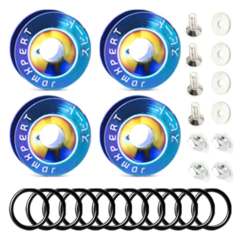 Bumper Fender Quick Release Fasteners+Rubber Bands O-Rings Replacement Clip Kits