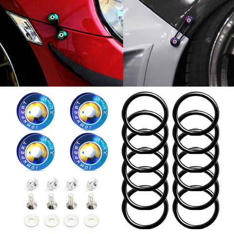 Bumper Fender Quick Release Fasteners+Rubber Bands O-Rings Replacement Clip Kits