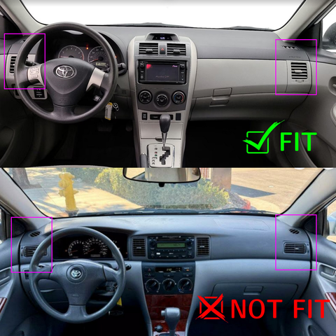 Center Console Dashboard Mat Pre-cut Non-Slip Sunshield Sun Glare Protector Dash Carpet Pad Black Cover Compatible with Toyota Corolla 2008-2013