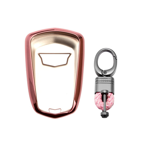TPU Key Fob Cover w/Keychain For Cadillac ATS CT6 XT5 CTS XTS Escalade #HYQ2AB