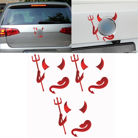 1pc x 3D Silver Chrome Devil Demon Sticker Decal Auto Car Emblem Decal Decoration