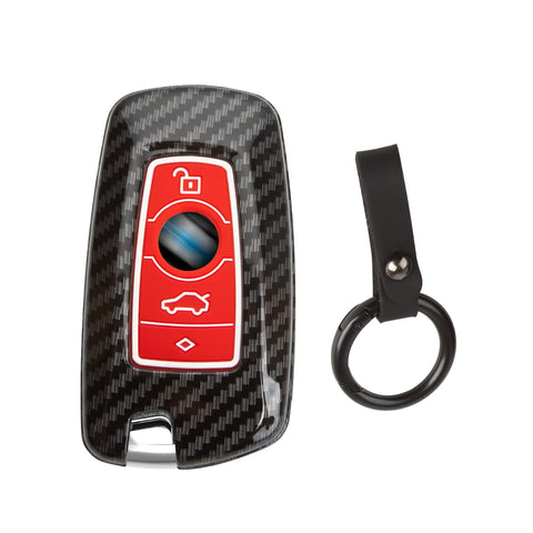 Silicone Button Cover Key Fob Holder Shell w/Key Ring For BMW 1 3 4 5 6 7 Series
