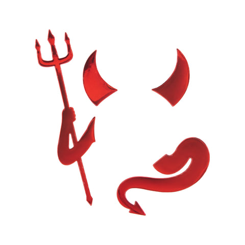 1pc x 3D Silver Chrome Devil Demon Sticker Decal Auto Car Emblem Decal Decoration