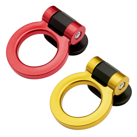 2pcs Racing Style Bumper Trailer Tow Hook Ring Stick On Decoration Universal