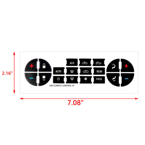 AC Dash Button Sticker Repair Kit - Radio AC Control Button Vinyl Overlay Decal Replacement for Chevrolet Silverado Tahoe Buick Enclave GMC Sierra Acadia 2007-2015 GM Vehicles