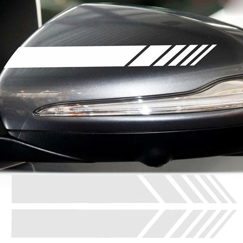 2pcs Black/ Orange/ Blue/ Silver/ Red AMG Style Vinyl Decals Rearview Mirror Stripe Stickers Most Mercedes Benz W204 W212 C Class etc.