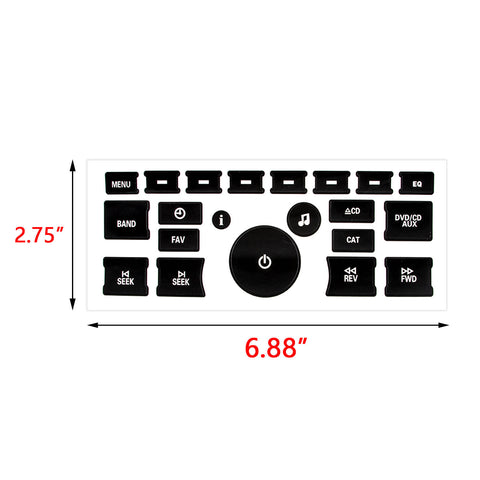 Radio Dash Button Repair Kit Decal for Chevrolet Silverado Tahoe Cadillac Escalade Buick Enclave GMC Acadia, Audio AC Control Button Vinyl Overlay Sticker Replacement Fit 2007-2014 GM Vehicles