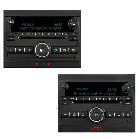 Radio Dash Button Repair Kit Decal for Chevrolet Silverado Tahoe Cadillac Escalade Buick Enclave GMC Acadia, Audio AC Control Button Vinyl Overlay Sticker Replacement Fit 2007-2014 GM Vehicles