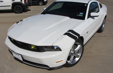 Auto Exterior Decor Front Hood Fender + Rear View Mirror Overlay Stickers Kit