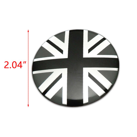 Set Black Union Jack Car Wheel Center Cap + Tire Valve Stem Caps For Mini Cooper
