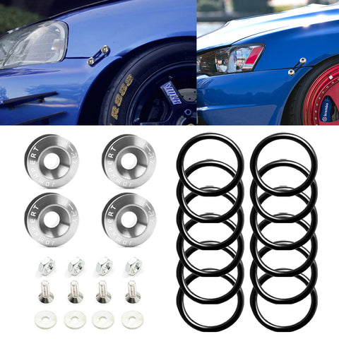 Bumper Fender Quick Release Fasteners+Rubber Bands O-Rings Replacement Clip Kits