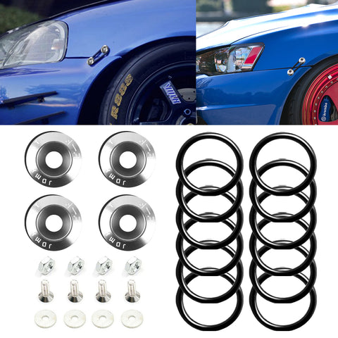 Bumper Fender Quick Release Fasteners+Rubber Bands O-Rings Replacement Clip Kits