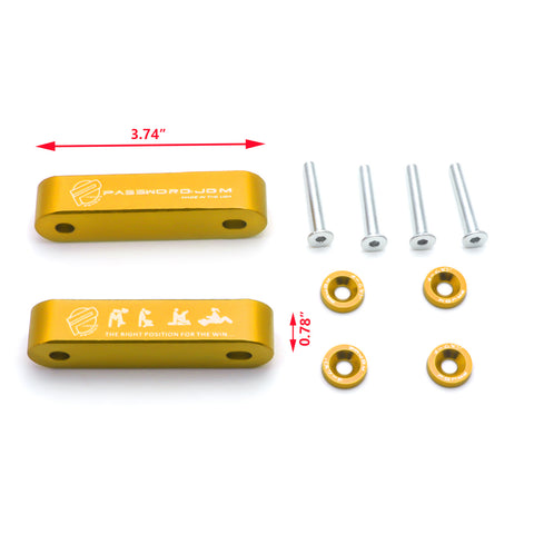 JDMPASSWORD Hood Vent Spacer Riser Kit For Honda Civic EK EF 88-00 Acura Integra