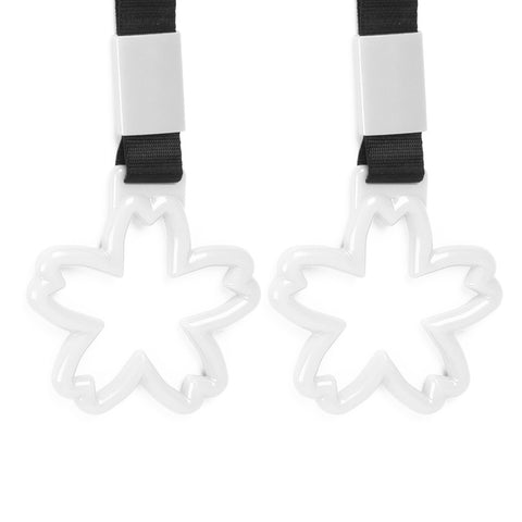 Xotic Tech 2 Pieces JDM Heart Shaped Car Handle Straps, Rear Bumper Warning Loops Heart-Shaped Ring for Cars, SUV, Subway, Bus Interior Exterior Decoration