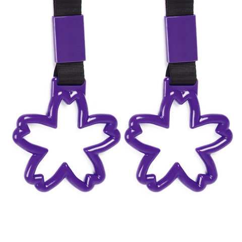 Xotic Tech 2 Pieces JDM Heart Shaped Car Handle Straps, Rear Bumper Warning Loops Heart-Shaped Ring for Cars, SUV, Subway, Bus Interior Exterior Decoration