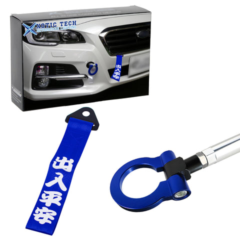 2X Racing Style Front Bumper Tow Strap+Tow Hook For Subaru WRX / WRX Sti 2012-up