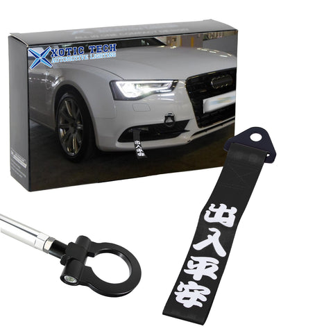 Set Race Style Front Bumper Tow Strap+Tow Hook For Audi A4 A5 S4 S5 RS5 2008-19