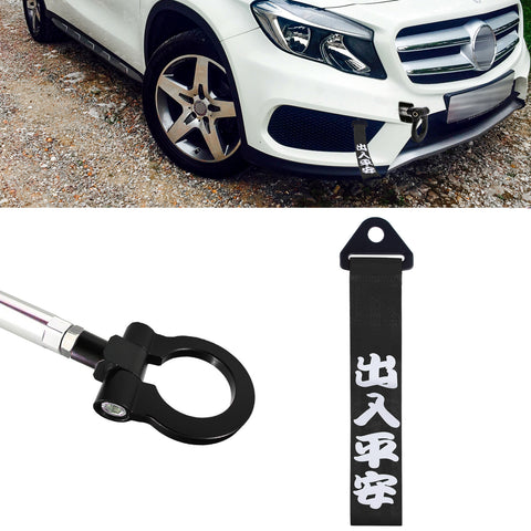 Set Front Bumper Towing Strap+Tow Hook For Mercedes-Benz C E S CLA GLK ML Class