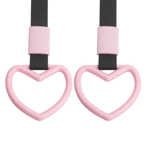 Xotic Tech 2 Pieces JDM Heart Shaped Car Handle Straps, Rear Bumper Warning Loops Heart-Shaped Ring for Cars, SUV, Subway, Bus Interior Exterior Decoration