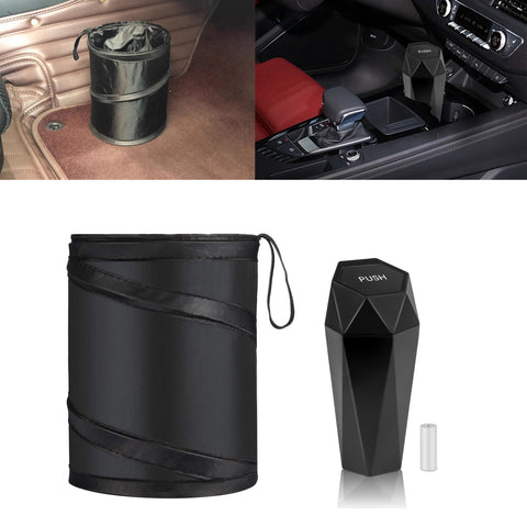Leak-proof Car Trash Can w/Lid Pop up Waste Litter Storage Holder Bin Combo Kit