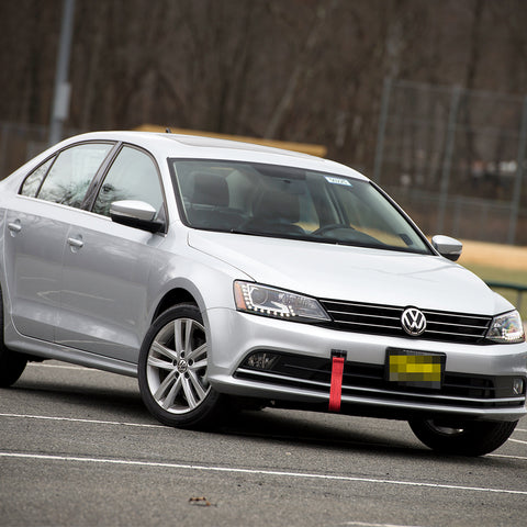 Blue / Black / Red JDM Style Tow Hole Adapter with Towing Strap for Volkswagen Jetta MK6 2011-2018