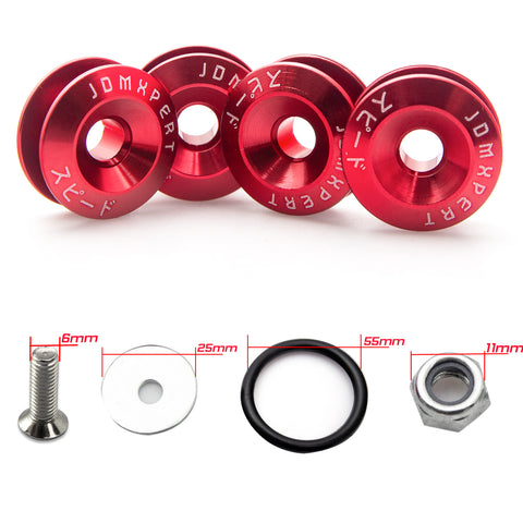 Bumper Fender Quick Release Fasteners+Rubber Bands O-Rings Replacement Clip Kits
