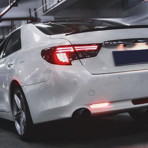 Xotic Tech Smoked Lens Rear Bumper Reflectors LED Brake Tail Light Lamps Scanning Driving Sequential Turn Signal Compatible with Toyota Sienna Matrix Venza Avalon or Lexus RC250 RC350 IS-F GX470 RX300