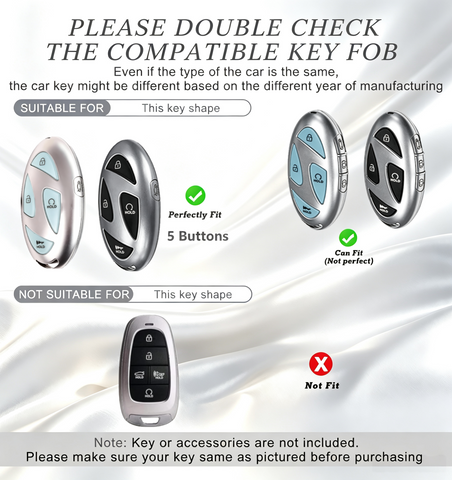 5/7 Button TPU Key Fob Cover Case w/Keychain For Hyundai Santa Fe Tucson Sonata