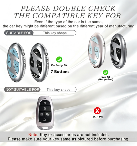 5/7 Button TPU Key Fob Cover Case w/Keychain For Hyundai Santa Fe Tucson Sonata