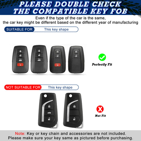 Blue / Black / Red / Rose Gold / Silver Full Protection Soft TPU Smart Key Fob Cover for Toyota Prius Prime GT 86 Camry Hybrid C-HR Corolla Hatchback RAV4 Avalon