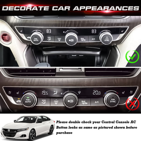 Red Aluminum Center Console Dashboard Switch Cover Trim For Honda Accord 2018-21