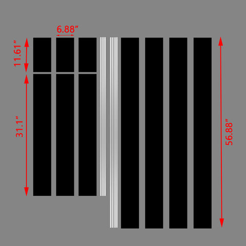 Xotic Tech Glossy Vinyl Racing Stripe Car Hood Graphics Decal Sticker for Hood Roof Rear Trunk Decoration Compatible with Ford Mustang 2015-up