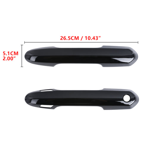 Side Door Handle Cover Trim w/ Keyless Hole Compatible with Toyota Rav4 2019-2024 Highlander 2020-up, Gloss Black (4pcs)