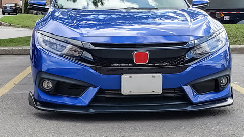 Black ABS Exterior Front Grille Hood Frame Cover Trim For Civic 2016-2021