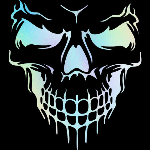 Auto Front Hood Vinyl Graphic Sticker - Truck Trailer Boat Door Window Decal - 1pcs Black/ White/ Red Skull Shape