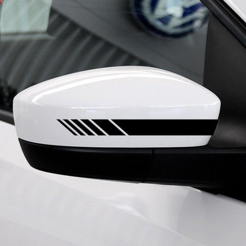 Auto Exterior Decor Front Hood Fender + Rear View Mirror Overlay Stickers Kit