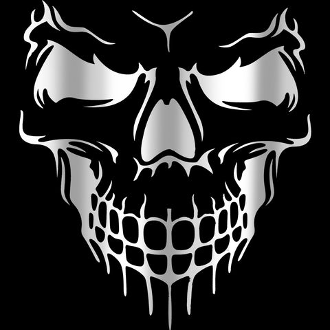 Auto Front Hood Vinyl Graphic Sticker - Truck Trailer Boat Door Window Decal - 1pcs Black/ White/ Red Skull Shape