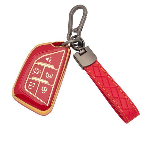 2X TPU Full Cover Remote Key Fob Holder For Cadillac CT5 Escalade 2020-2023