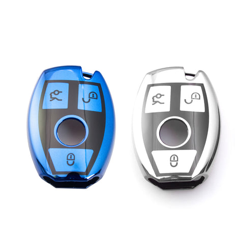 Blue/ Red/ Silver/ Rose Gold TPU Full Sealed Smart Key FOB Cover Case For Mercedes Benz C E G S M CLS CLK Class
