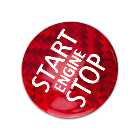 Carbon Fiber Car Engine Start Button Sticker Interior Ignition Trim Decal for Mini Cooper R55 R56 R57 R58 R59 R60 R61 Accessories (Red)