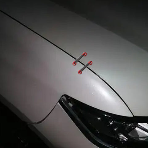 2pcs 45mm Car Adjustable Front Rear Bumper Lip Splitter Trunk Corner Edge Fender Hatch Lid Body Panel Fixed Lock Bar Support Strut Tie Rod Fastener Lever Universal Kit, Carbon Fiber Red