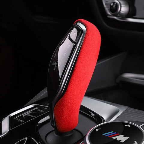 Red Suede Leather Gear Shift Lever Head Knob Cover For G30 G32 G11 G01 2017-up