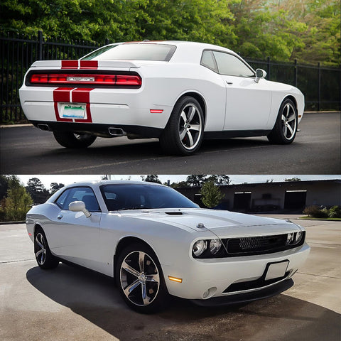 For Dodge Challenger 2008-2014 Smoked LED Front + Rear Side Bumper Marker Light