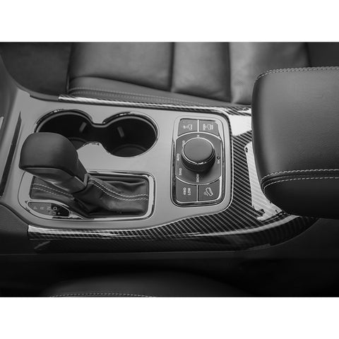 Carbon Fiber Pattern Gear Shift Box Cover Trim For Jeep Grand Cherokee 2014-2020