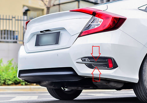 2pcs ABS Carbon Fiber Rear Fog Light Reflector Molding Trim For Honda Civic 2016 2017 2018 2019 2020 10th Sedan Decoration