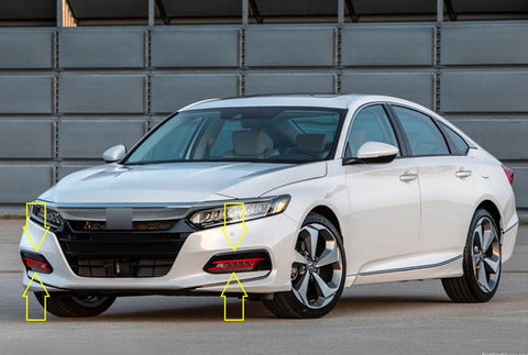 ABS Front Fog Light Lamp Cover Molding Trim fit for compatible with Honda Accord 10th Gen 2018 2019 2020,Glossy Red