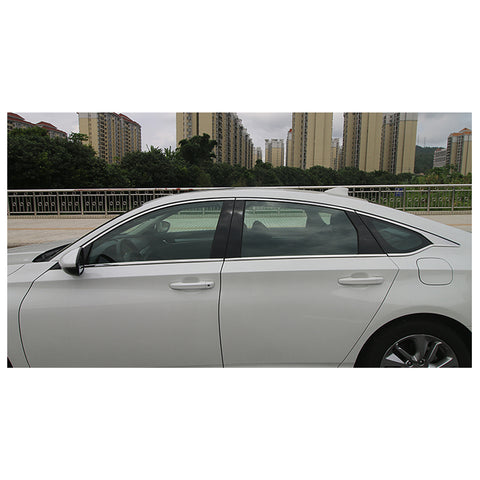 6x Piano Black Exterior Side Door Window Pillar Posts Molding Overlay Pre-Cut Cover Trims For Honda Accord Sedan 2018 2019 2020