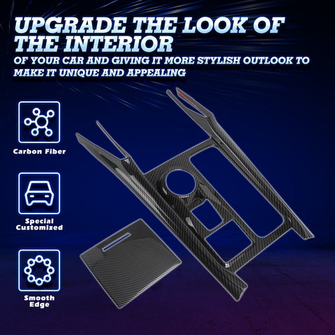 Carbon Fiber Style Center Gear Shift Box Trim Decal For Ford Explorer 2020-2023