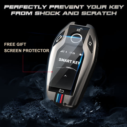 Hard Zinc Alloy Full Cover W/Keychain Key Holder Shell For BMW 5 6 7 Series X3 X4 I8 M