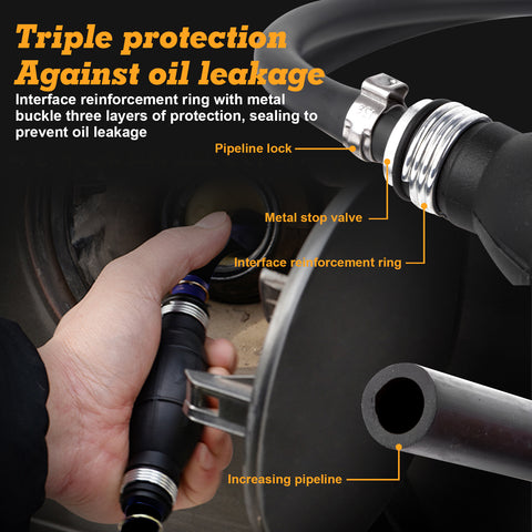 3/8" Black Rubber Fuel Hose Line Assembly w/6FT Primer Pump Bulb Steel Hose Clamps Universal For Marine Outboard Boats RVs Tractors Caravan